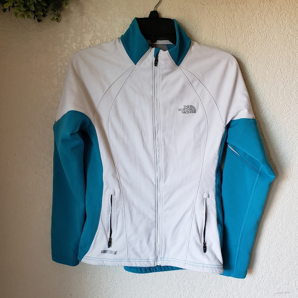 The North Face White and Teal Women's Jacket